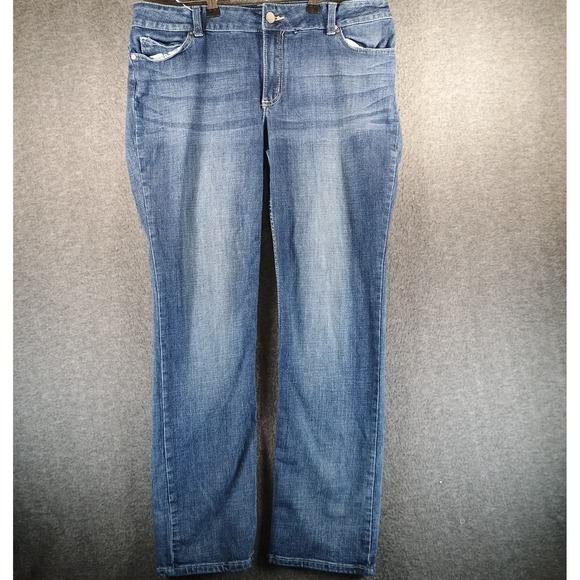 Wrangler Denim - Wrangler Mid Rise Straight Leg Jeans Womens 17/18x34 Medium Wash Blue